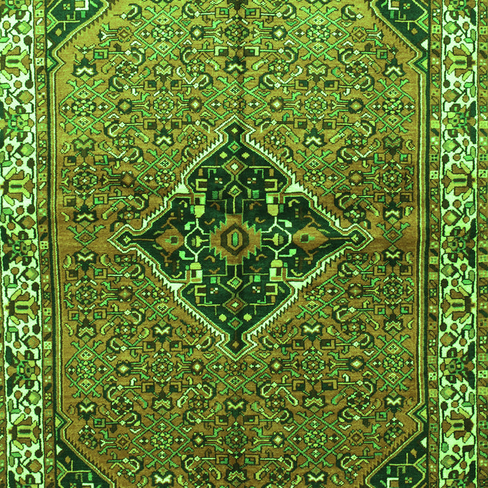 Serging Thickness of Machine Washable Persian Green Traditional Area Rugs, wshtr192grn