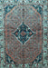 Machine Washable Persian Light Blue Traditional Rug, wshtr192lblu