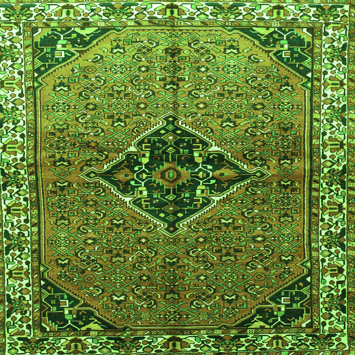 Round Machine Washable Persian Green Traditional Area Rugs, wshtr192grn