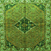 Round Machine Washable Persian Green Traditional Area Rugs, wshtr192grn