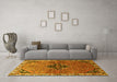 Machine Washable Persian Yellow Traditional Rug in a Living Room, wshtr192yw