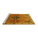 Sideview of Machine Washable Persian Yellow Traditional Rug, wshtr192yw