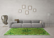 Machine Washable Persian Green Traditional Area Rugs in a Living Room,, wshtr192grn