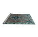 Sideview of Machine Washable Persian Light Blue Traditional Rug, wshtr192lblu