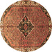 Round Machine Washable Persian Brown Traditional Rug, wshtr192brn