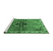 Sideview of Machine Washable Persian Emerald Green Traditional Area Rugs, wshtr192emgrn