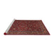 Sideview of Machine Washable Traditional Dark Gold Brown Rug, wshtr1930