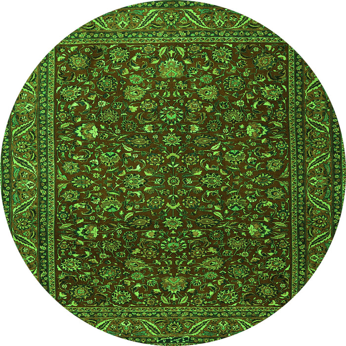 Square Persian Green Traditional Rug, tr1930grn