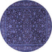 Round Persian Blue Traditional Rug, tr1930blu