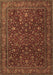 Machine Washable Persian Brown Traditional Rug, wshtr1930brn