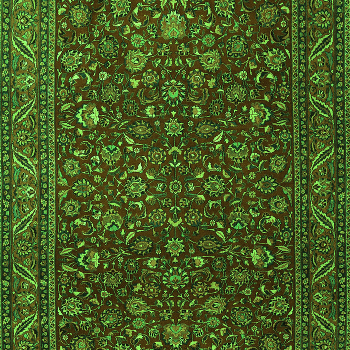 Serging Thickness of Machine Washable Persian Green Traditional Area Rugs, wshtr1930grn