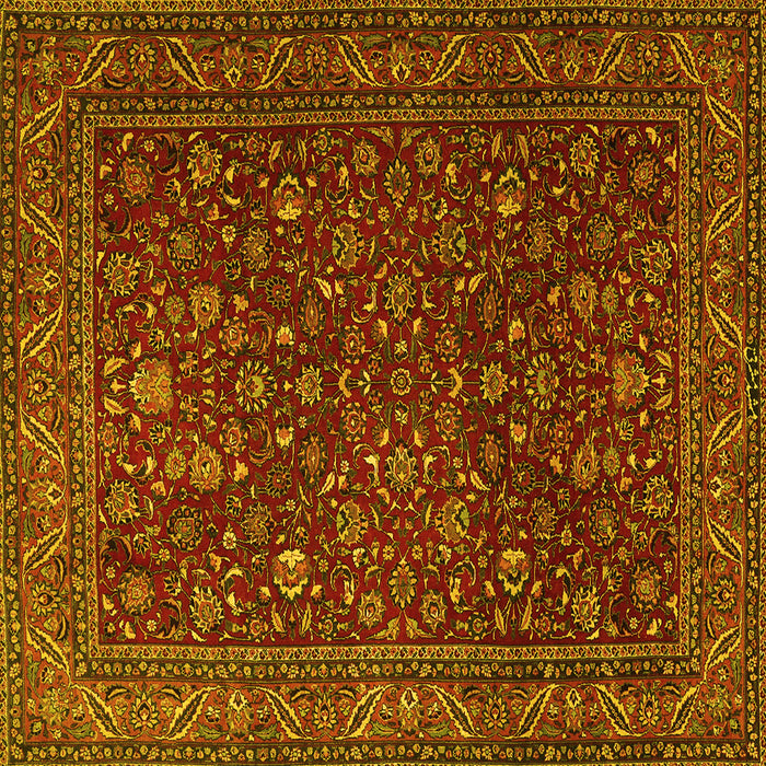 Square Persian Yellow Traditional Rug, tr1930yw