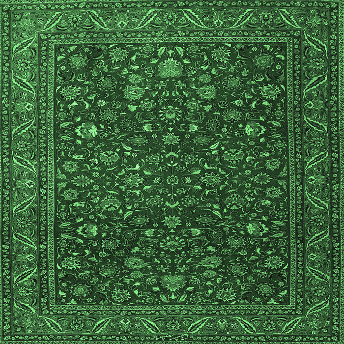 Square Persian Emerald Green Traditional Rug, tr1930emgrn