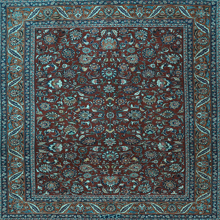 Square Machine Washable Persian Light Blue Traditional Rug, wshtr1930lblu