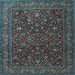 Square Machine Washable Persian Light Blue Traditional Rug, wshtr1930lblu