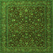 Round Machine Washable Persian Green Traditional Area Rugs, wshtr1930grn