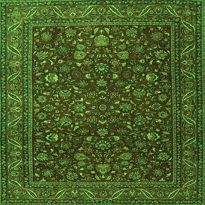 Serging Thickness of Persian Green Traditional Rug, tr1930grn