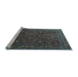 Sideview of Machine Washable Persian Light Blue Traditional Rug, wshtr1930lblu