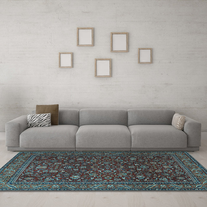 Machine Washable Persian Light Blue Traditional Rug in a Living Room, wshtr1930lblu