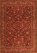 Serging Thickness of Machine Washable Persian Orange Traditional Area Rugs, wshtr1930org