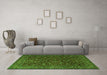 Machine Washable Persian Green Traditional Area Rugs in a Living Room,, wshtr1930grn