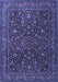 Machine Washable Persian Blue Traditional Rug, wshtr1930blu