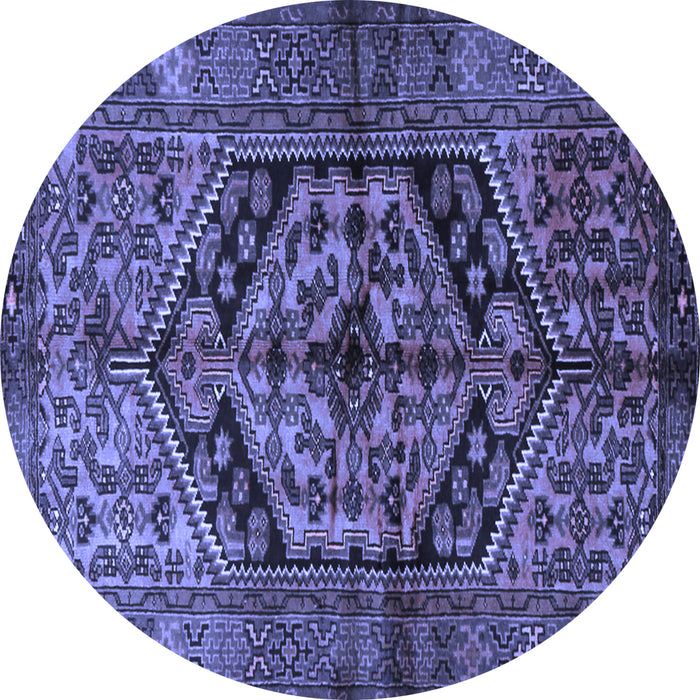 Round Machine Washable Persian Blue Traditional Rug, wshtr1931blu