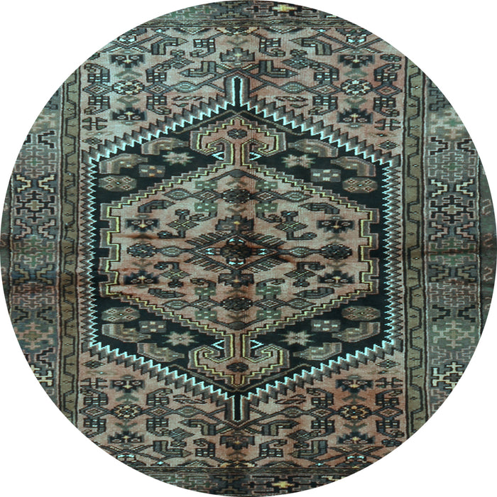 Round Persian Light Blue Traditional Rug, tr1931lblu