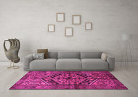 Machine Washable Persian Pink Traditional Rug, wshtr1931pnk