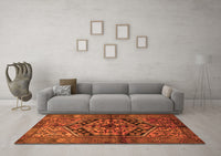 Machine Washable Persian Orange Traditional Rug, wshtr1931org