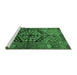 Sideview of Machine Washable Persian Emerald Green Traditional Area Rugs, wshtr1931emgrn