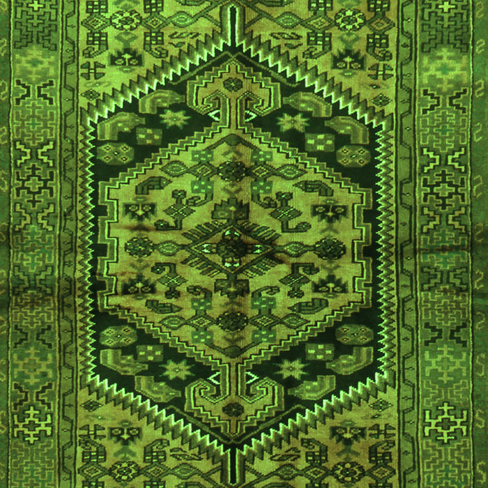 Serging Thickness of Machine Washable Persian Green Traditional Area Rugs, wshtr1931grn