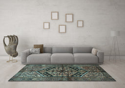 Machine Washable Persian Light Blue Traditional Rug in a Living Room, wshtr1931lblu