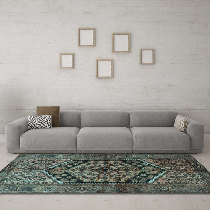 Machine Washable Persian Light Blue Traditional Rug in a Living Room, wshtr1931lblu
