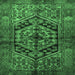 Square Machine Washable Persian Emerald Green Traditional Area Rugs, wshtr1931emgrn