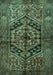 Machine Washable Persian Turquoise Traditional Area Rugs, wshtr1931turq