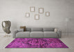 Machine Washable Persian Purple Traditional Area Rugs in a Living Room, wshtr1931pur