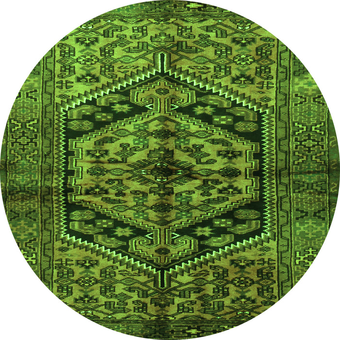 Square Persian Green Traditional Rug, tr1931grn