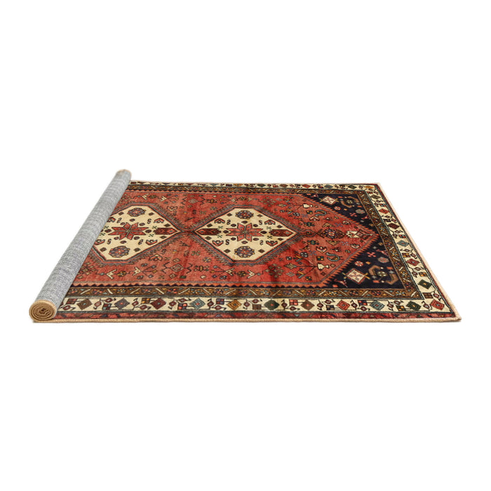 Sideview of Machine Washable Traditional Tomato Red Rug, wshtr1932