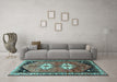 Machine Washable Persian Light Blue Traditional Rug in a Living Room, wshtr1932lblu