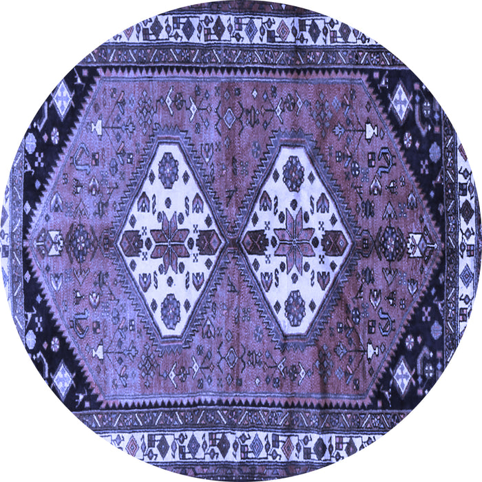 Round Persian Blue Traditional Rug, tr1932blu