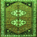 Round Machine Washable Persian Green Traditional Area Rugs, wshtr1932grn