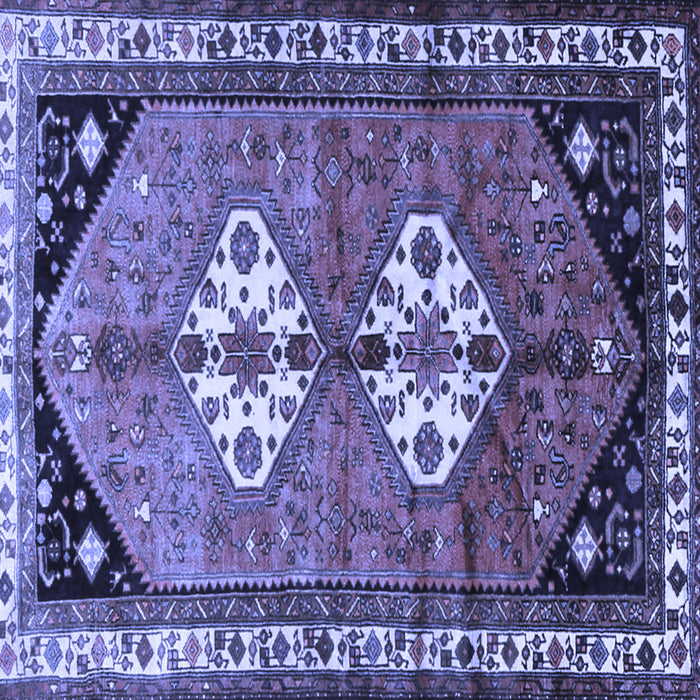 Square Machine Washable Persian Blue Traditional Rug, wshtr1932blu