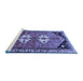 Sideview of Machine Washable Persian Blue Traditional Rug, wshtr1932blu