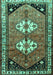 Machine Washable Persian Turquoise Traditional Area Rugs, wshtr1932turq