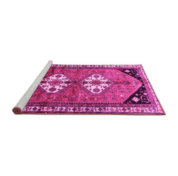 Sideview of Machine Washable Persian Pink Traditional Rug, wshtr1932pnk