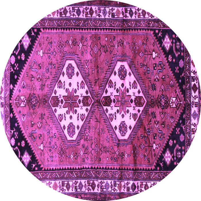 Round Persian Purple Traditional Rug, tr1932pur