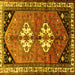 Square Machine Washable Persian Yellow Traditional Rug, wshtr1932yw