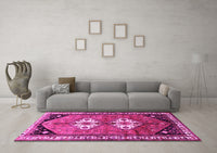 Machine Washable Persian Pink Traditional Rug, wshtr1932pnk