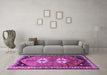 Machine Washable Persian Purple Traditional Area Rugs in a Living Room, wshtr1932pur